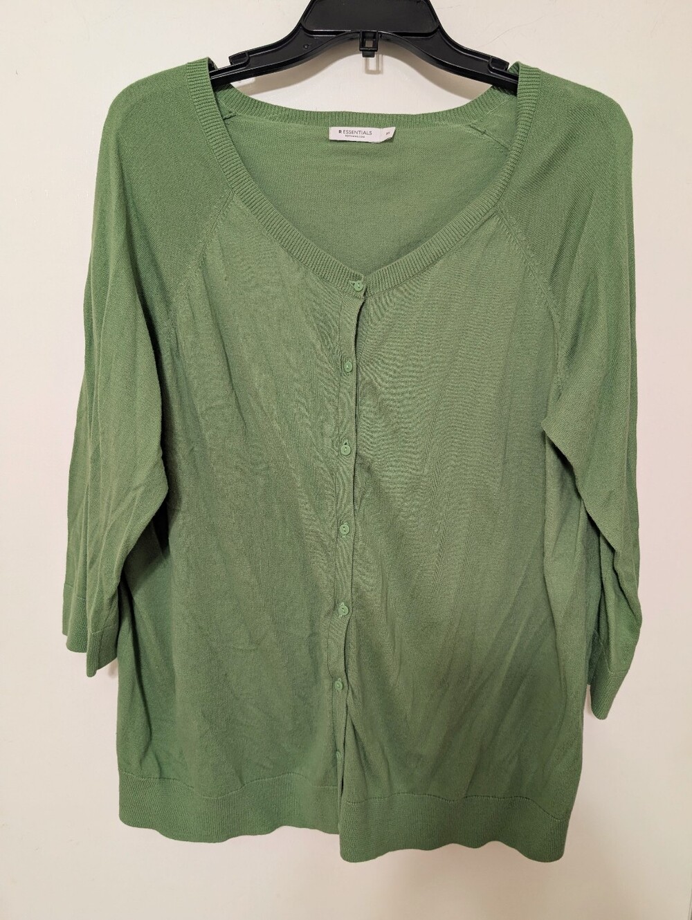Reitmans Light Green Round Neck Button Cardigan